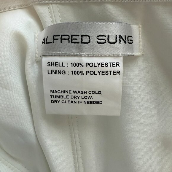 Alfred Sung Floral Ruffle Strapless Trumpet Maxi Gown Women's 4 Cottage Rose NWT - Picture 12 of 12